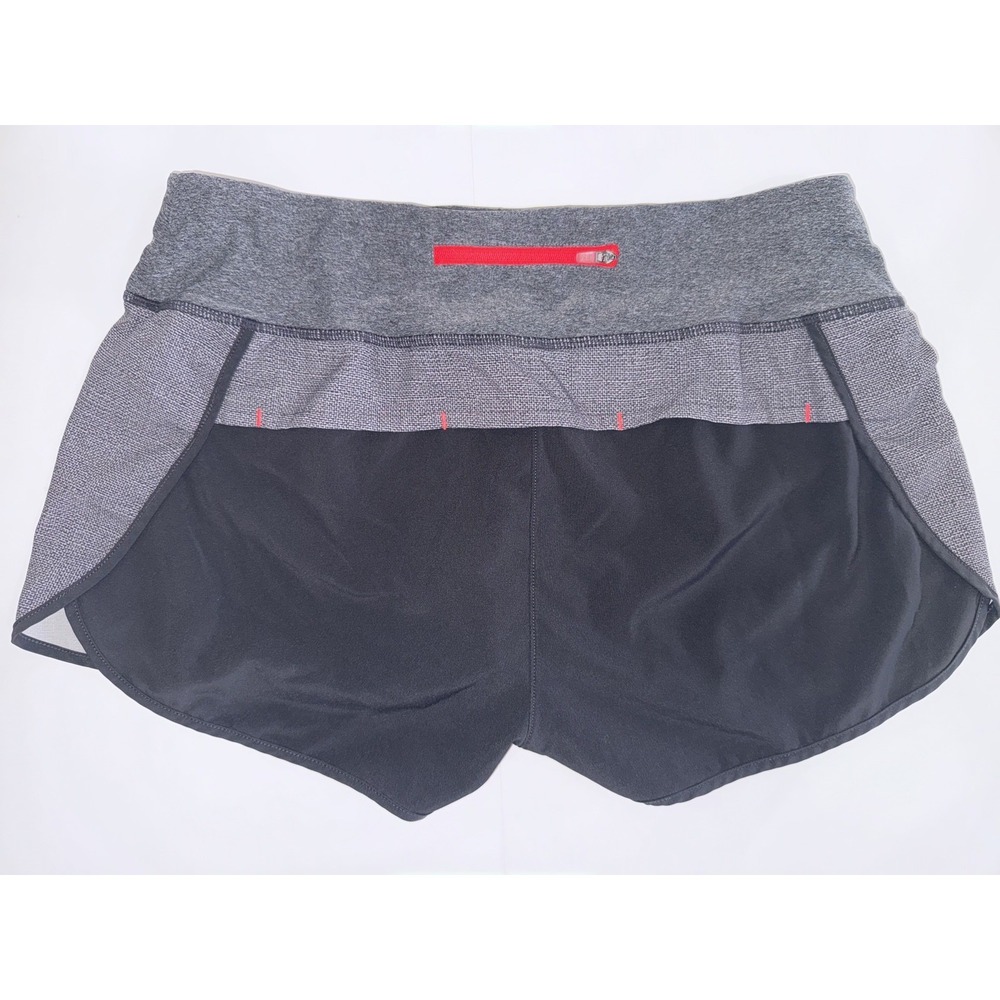 MPG Women's Sports Running Shorts wBuilt In Liner Gray Charcoal Orange M Medium - Picture 2 of 5